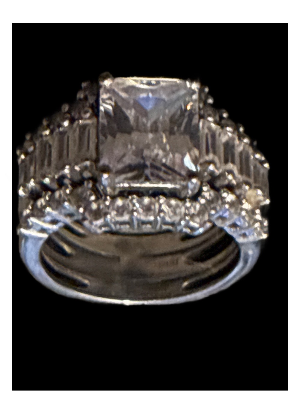 Sterling Silver Clear Cubic Zirconia Halo Engagement Ring - Clear